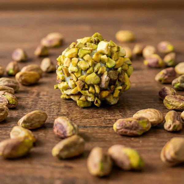 Brigadeiro de Pistache, coberto com pistache picado
